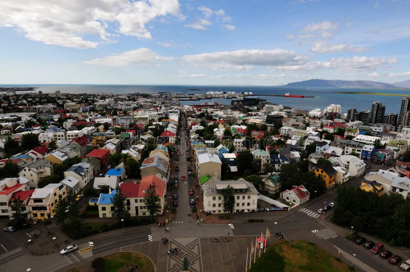 View from Hallgrimskirkja in Reykjavik Iceland