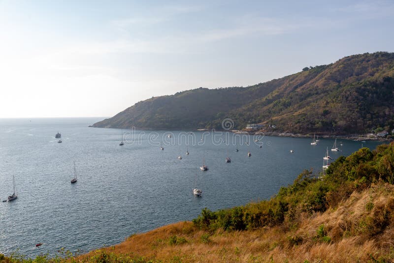 View From The Heights Of The Sea, The Beach, The Mountains Stock Photo