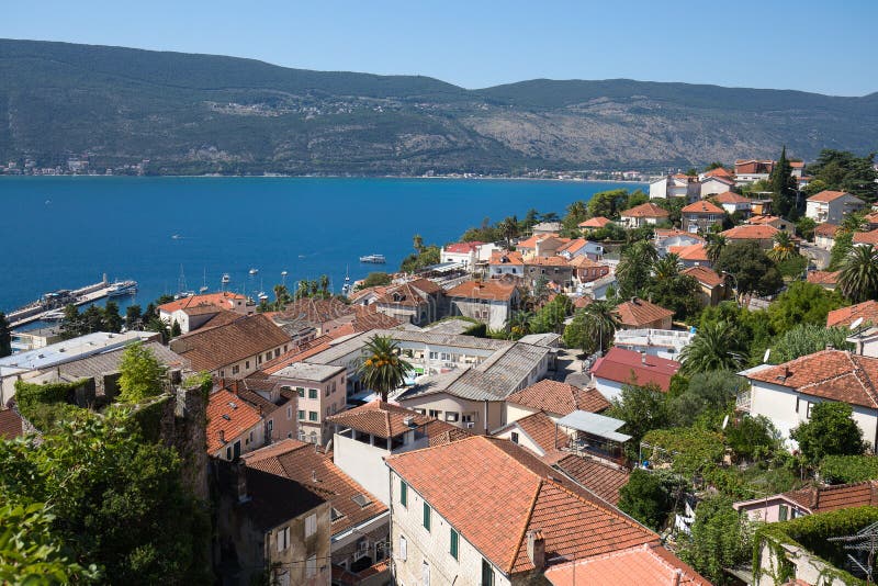 View on Herceg Novi old town in Montenegro stock image View on Herceg Novi old town in Montenegro stock image