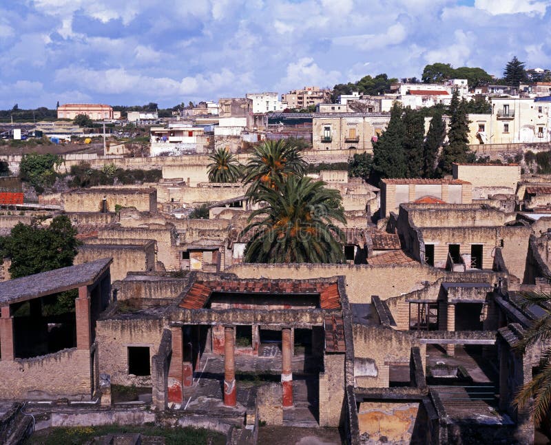 View of Herculaneum, Italy.