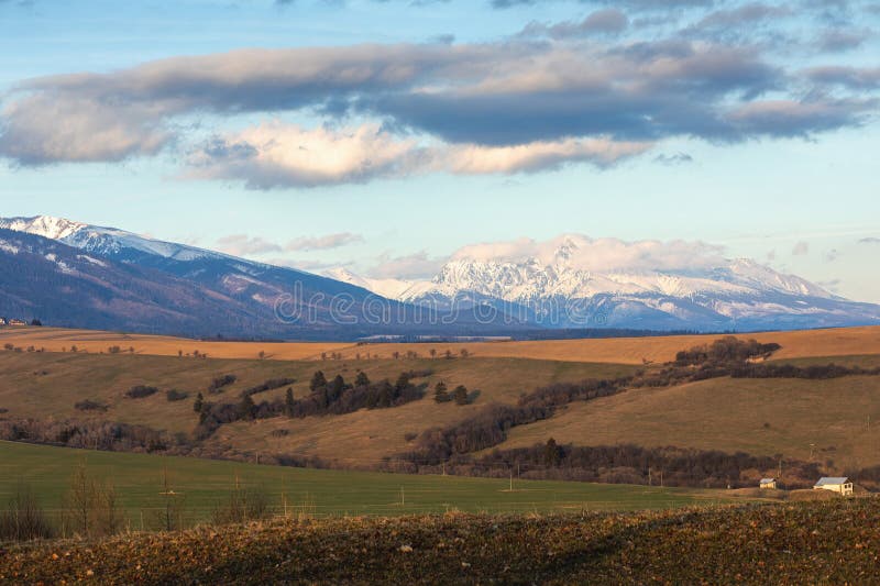 View of the High Tatras from Liptovsky Mikulas,Slovakia.