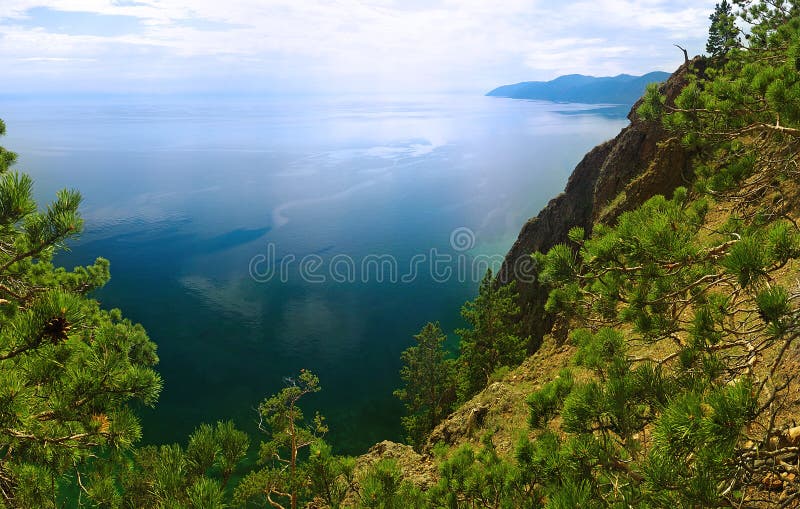 View from hill onto the lake