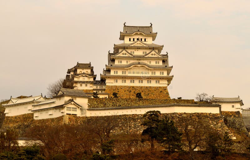 View of the Himeji Castle during the Winter Season Stock Image Image