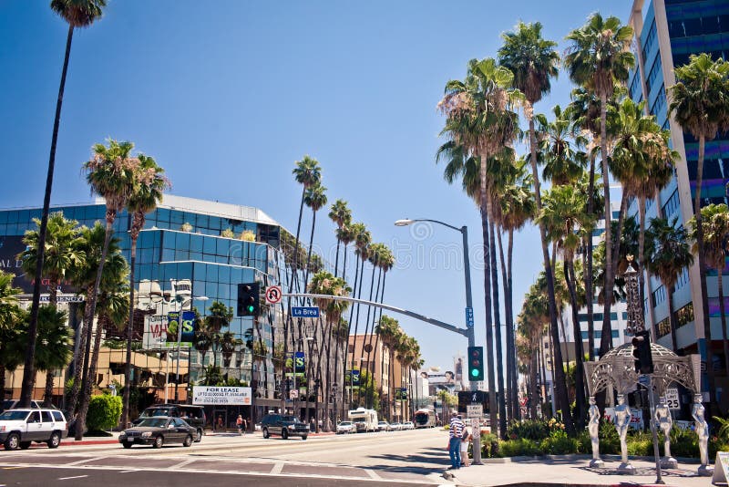 View of Hollywood Boulevard in Los Angeles royalty free stock photo