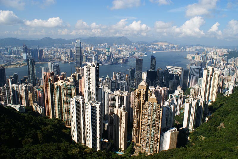 View of Hong Kong from the peak stock image View of Hong Kong from the peak stock image