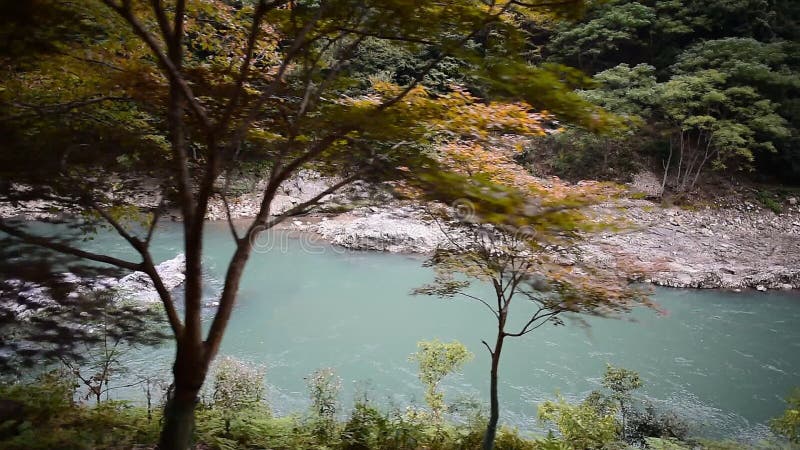 View of Hozugawa River from Sagano Scenic Railway