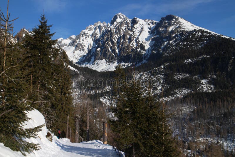 View from Hrebienok to Lomnicky peak, High Tatras