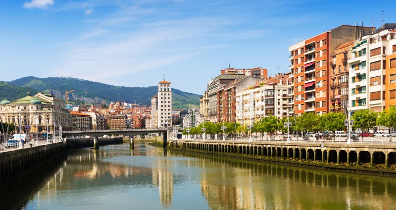 View of Ibaizabal River. Bilbao, Spain Editorial Stock Image - Image of ...