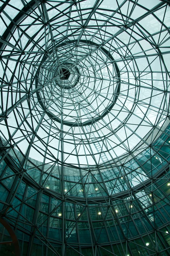 View from inside metal tower stock photos