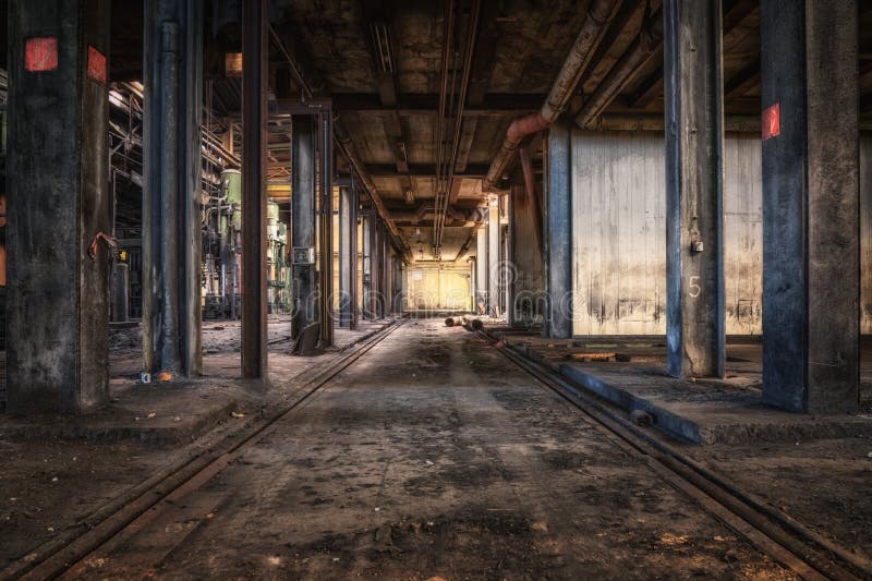 View inside of an old abandoned warehouse