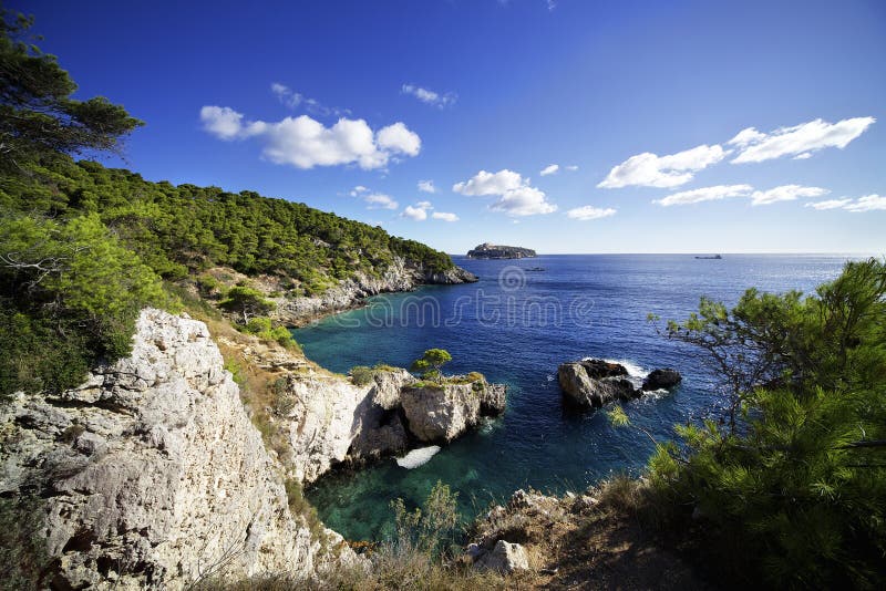 View from Island Named San Domino on San Nicola Islands. Italy. Stock ...