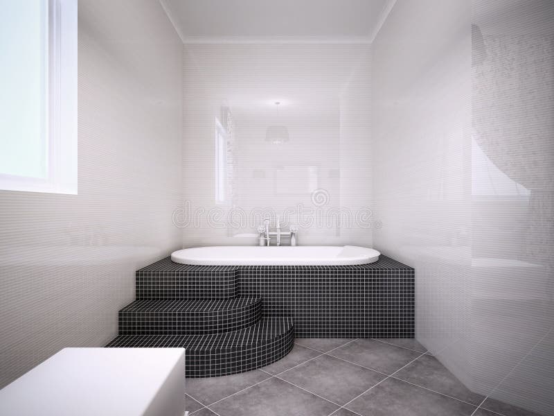 View of Jacuzzi in Bathroom with Glossy Walls Stock Photo Image of