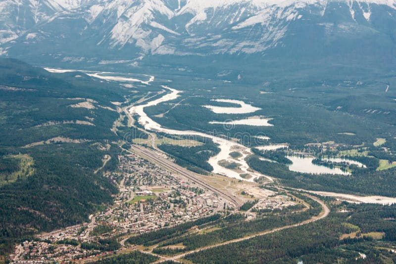 View of Jasper town from mountain top stock photography View of Jasper town from mountain top stock photography