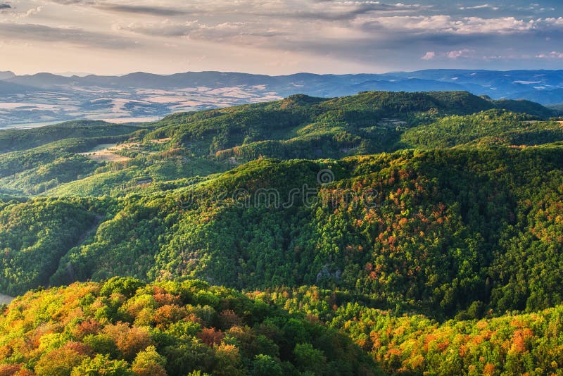 View from Jelenska skala rock in Stiavnicke vrchy mountains