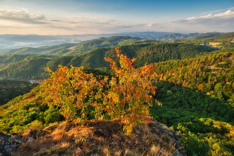 View from Jelenska skala rock in Stiavnicke vrchy mountains