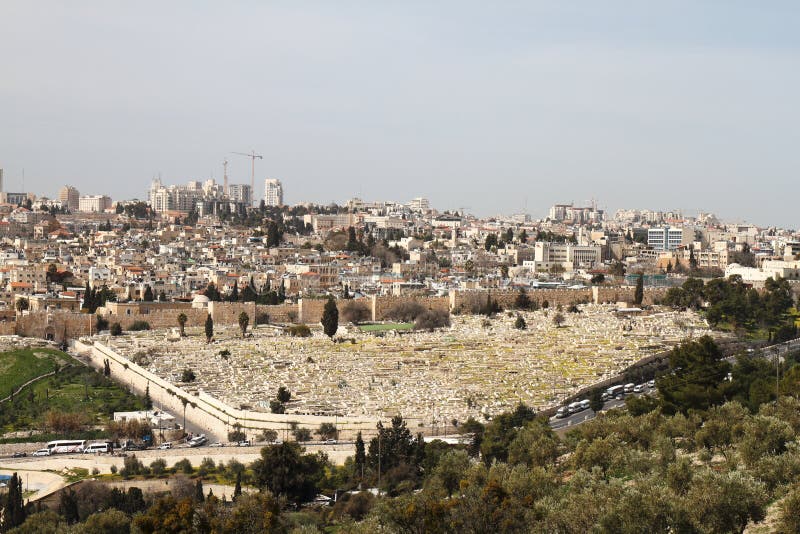 View of Jerusalem from the Mount Of Olives - Israel stock images View of Jerusalem from the Mount Of Olives - Israel stock images