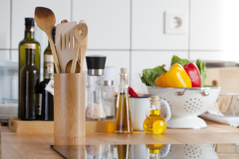 View of a kitchen worktop with induction hob