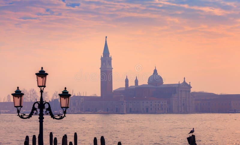 View on the lagoon and the island of San Giorgio Maggiore royalty free stock images View on the lagoon and the island of San Giorgio Maggiore royalty free stock images