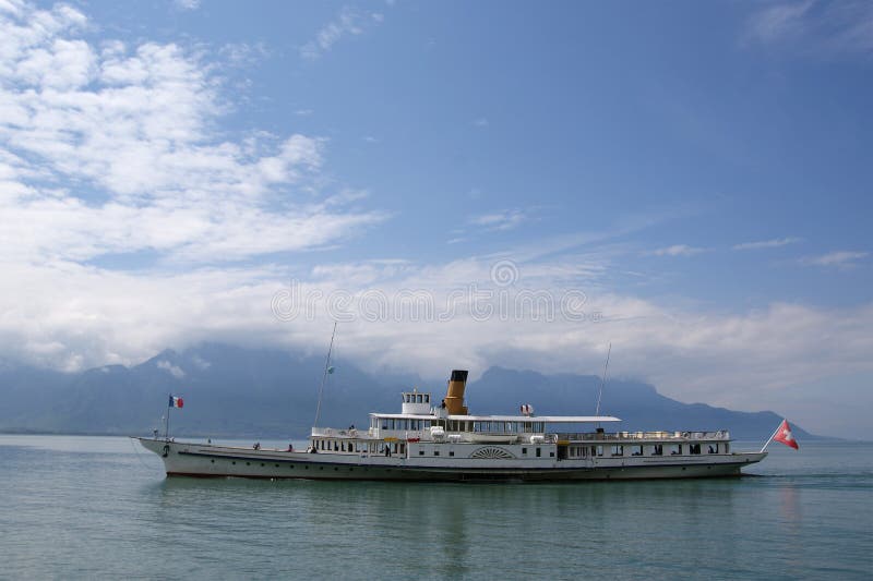 View of Lake Geneva and the Alps