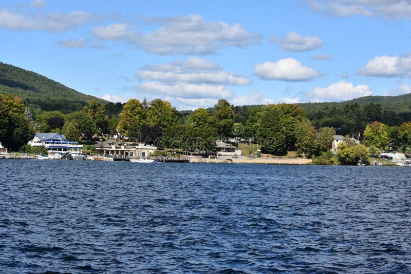 View of Lake George from the Village, in New York State Stock Photo ...