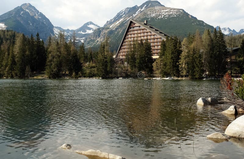 View with lake and mountains.