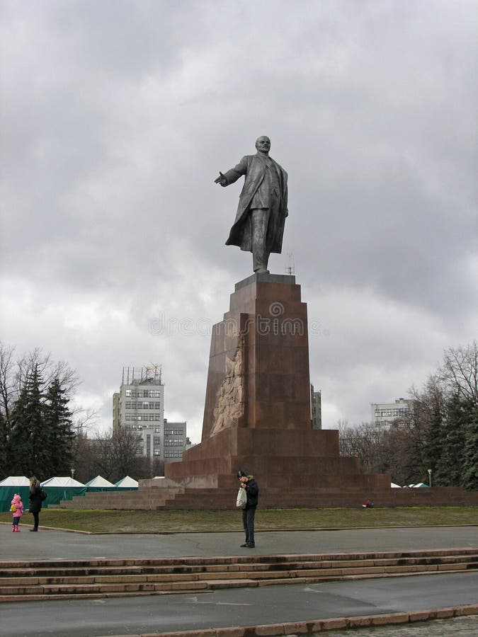 View of the Lenin Monument in Kharkiv, Demolished in 2014 Editorial ...