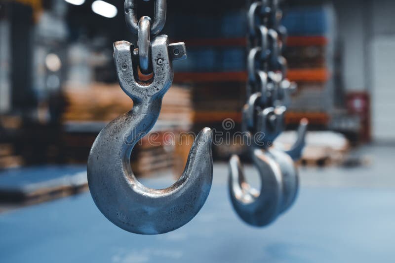 View of Lifting Hook in an Industrial Warehouse Stock Photo Image of