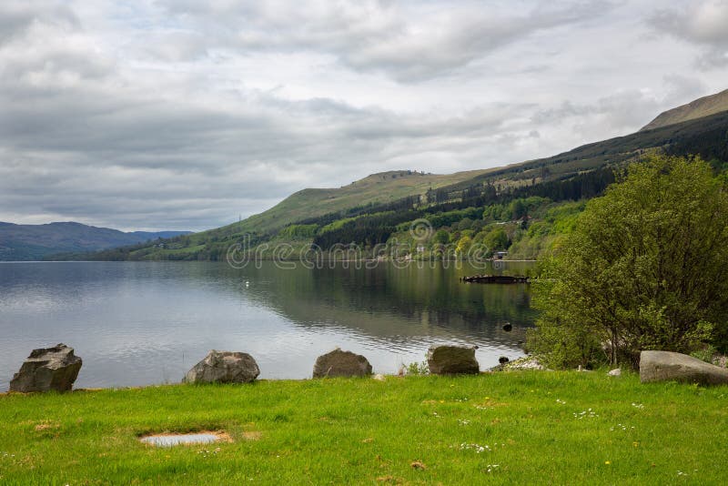 View at Loch Tay Near Village Kenmore, Scotland Stock Image - Image of ...