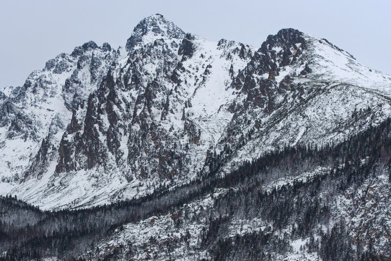 View of the Lomnicky peak altitude 2634 m. and other High Tatras mountains