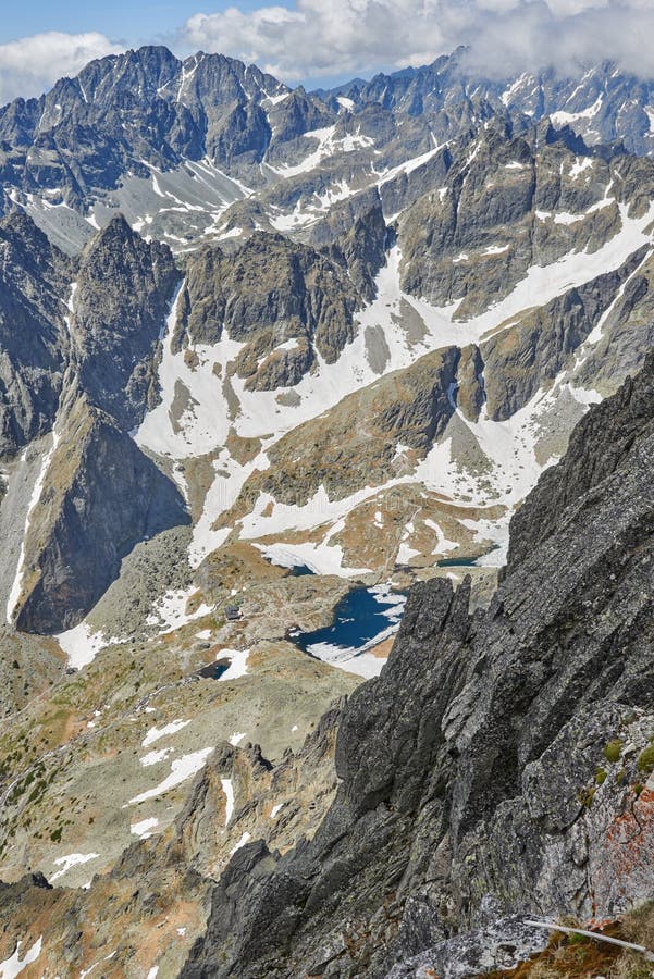 Pohľad z Lomnického štítu vo Vysokých Tatrách