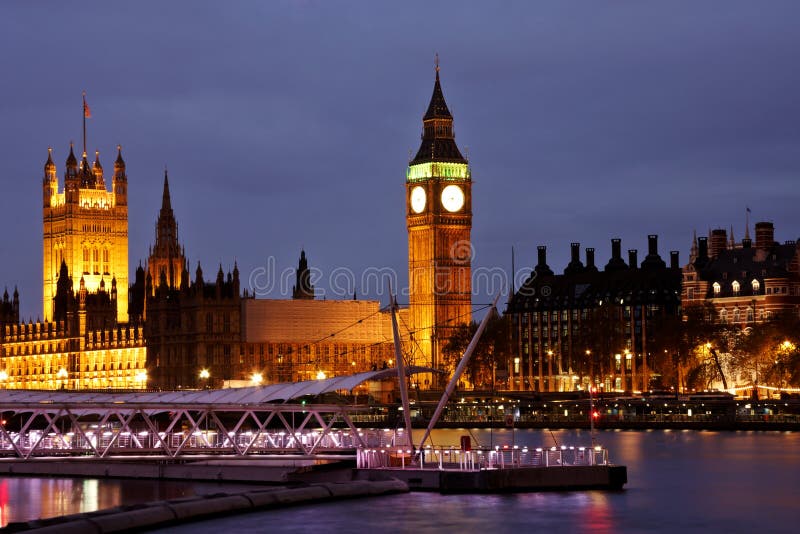 View of London at night