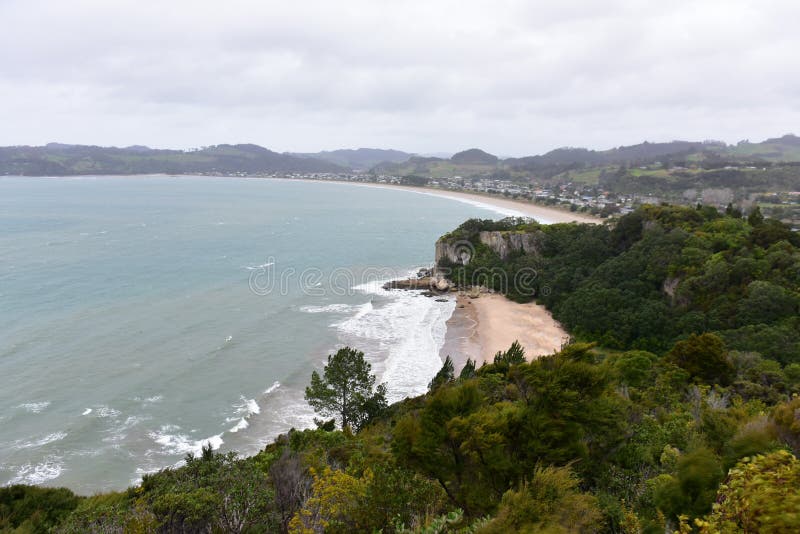 View of Lonely Bay from Shakespeare Cliff lookout in Coromandel Peninsula