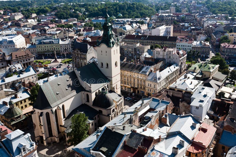 View of Lviv, Ukarine. stock photo
