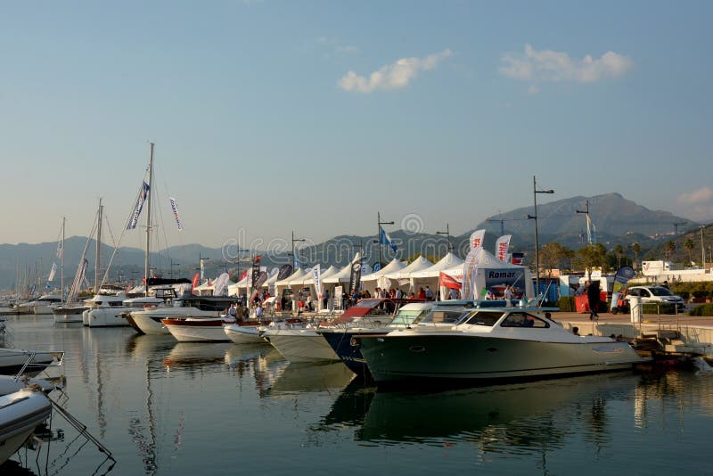 View of Marina D`Arechi, port village in Salerno, Italy