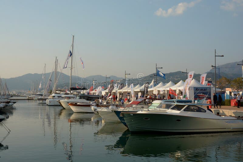 View of Marina D`Arechi, port village in Salerno, Italy