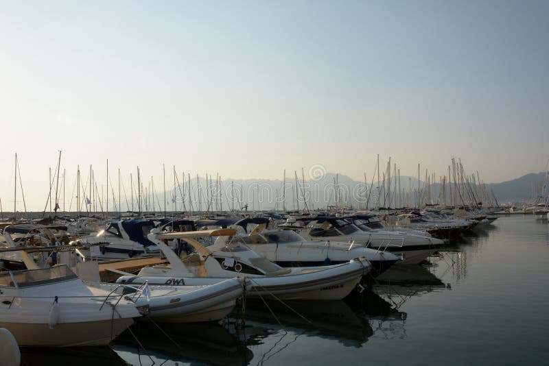 View of Marina D`Arechi, port village in Salerno, Italy