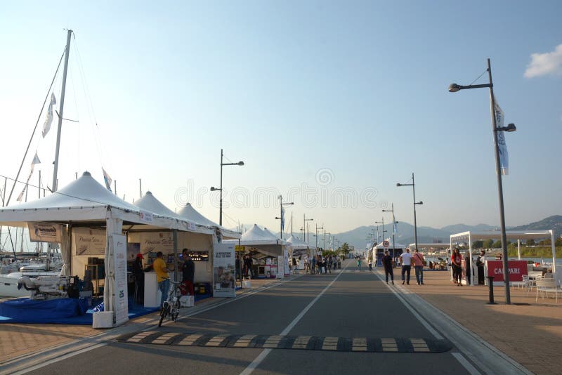 View of Marina D`Arechi, port village in Salerno, Italy