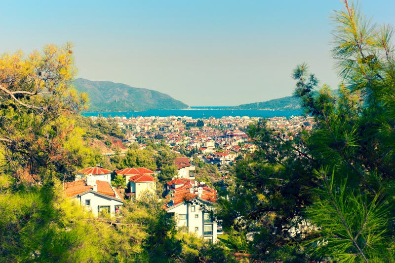 View of Marmaris at sunset stock photos View of Marmaris at sunset stock photos
