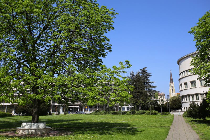 View on Mary Church and Banovina palace, Parliament building of