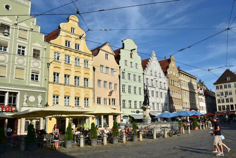 View in MAXIMILIANSTRASSE street in Augsburg, Germany royalty free stock image View in MAXIMILIANSTRASSE street in Augsburg, Germany royalty free stock image