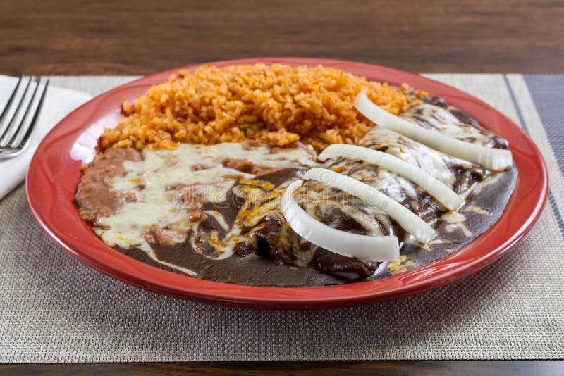 Mole enchiladas stock photo. Image of merchandise, product 192735944