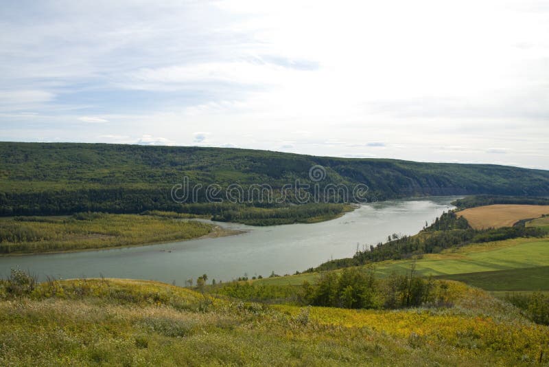 View of the mighty Peace River, northeastern BC