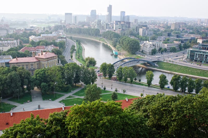 View of Mindaugas Bridge, Vilnius, Lithuania