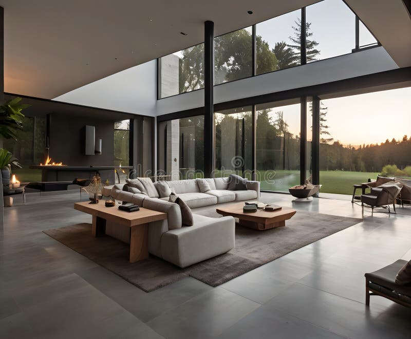 View on modern private house stock illustration