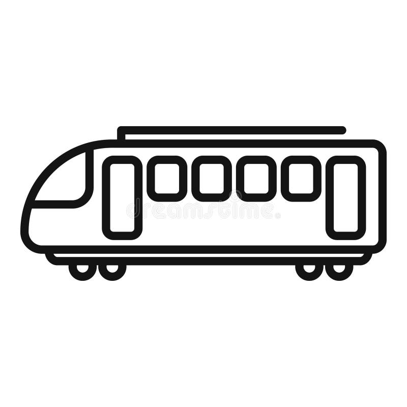View modern tram icon outline vector. High speed move vector illustration