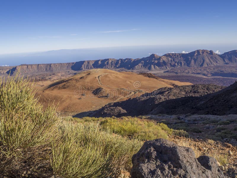 View on montana blanca on tenerife desert volcanic landscape wit royalty free stock images View on montana blanca on tenerife desert volcanic landscape wit royalty free stock images