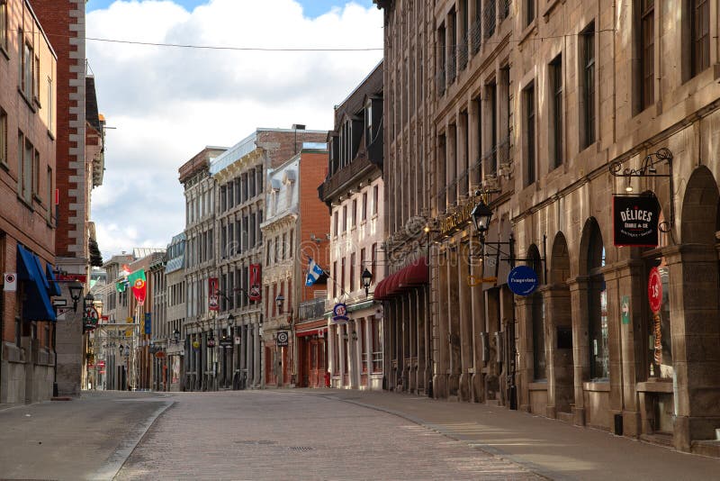 View of Montreal empty street during Coronas virus