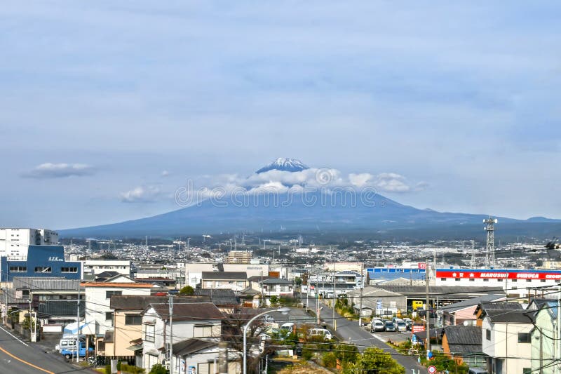 View of Mount Fuji from Shin-Fuji Station royalty free stock photos View of Mount Fuji from Shin-Fuji Station royalty free stock photos