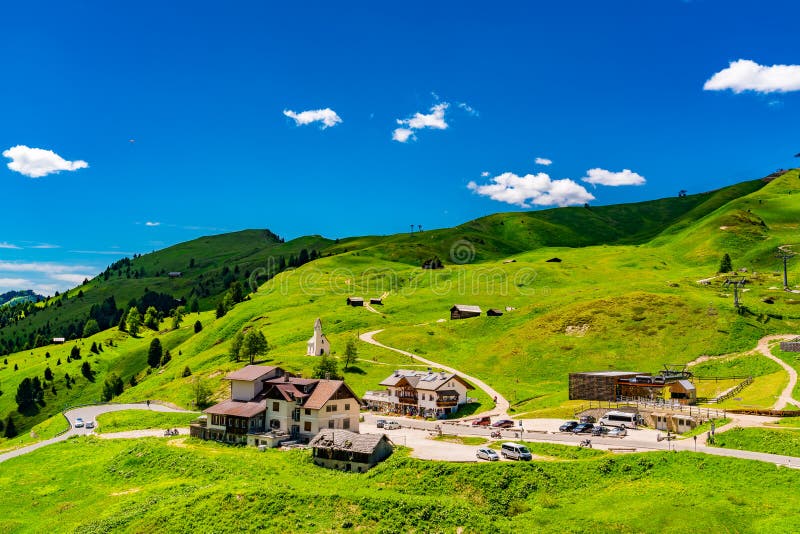 View of the mountain at the Gardena Pass in South Tyrol Italy royalty free stock photography View of the mountain at the Gardena Pass in South Tyrol Italy royalty free stock photography