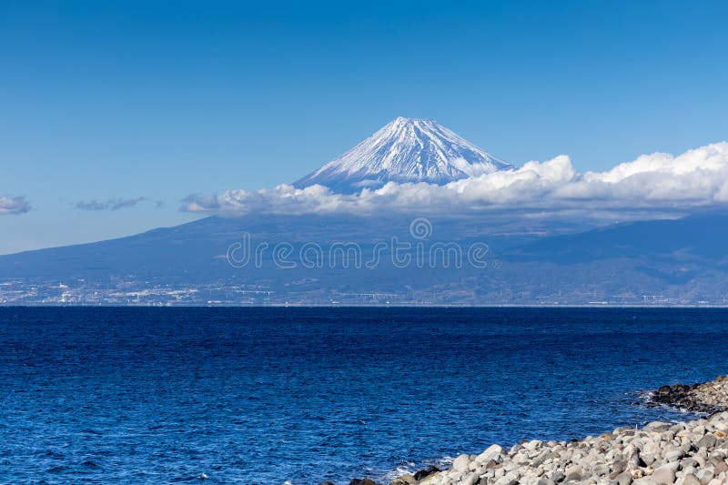 Mt Fuji View From Fishing Harbor In Japan Stock Image Image Of mt-fuji-view-from-fishing-harbor-in-japan-stock-image-image-of